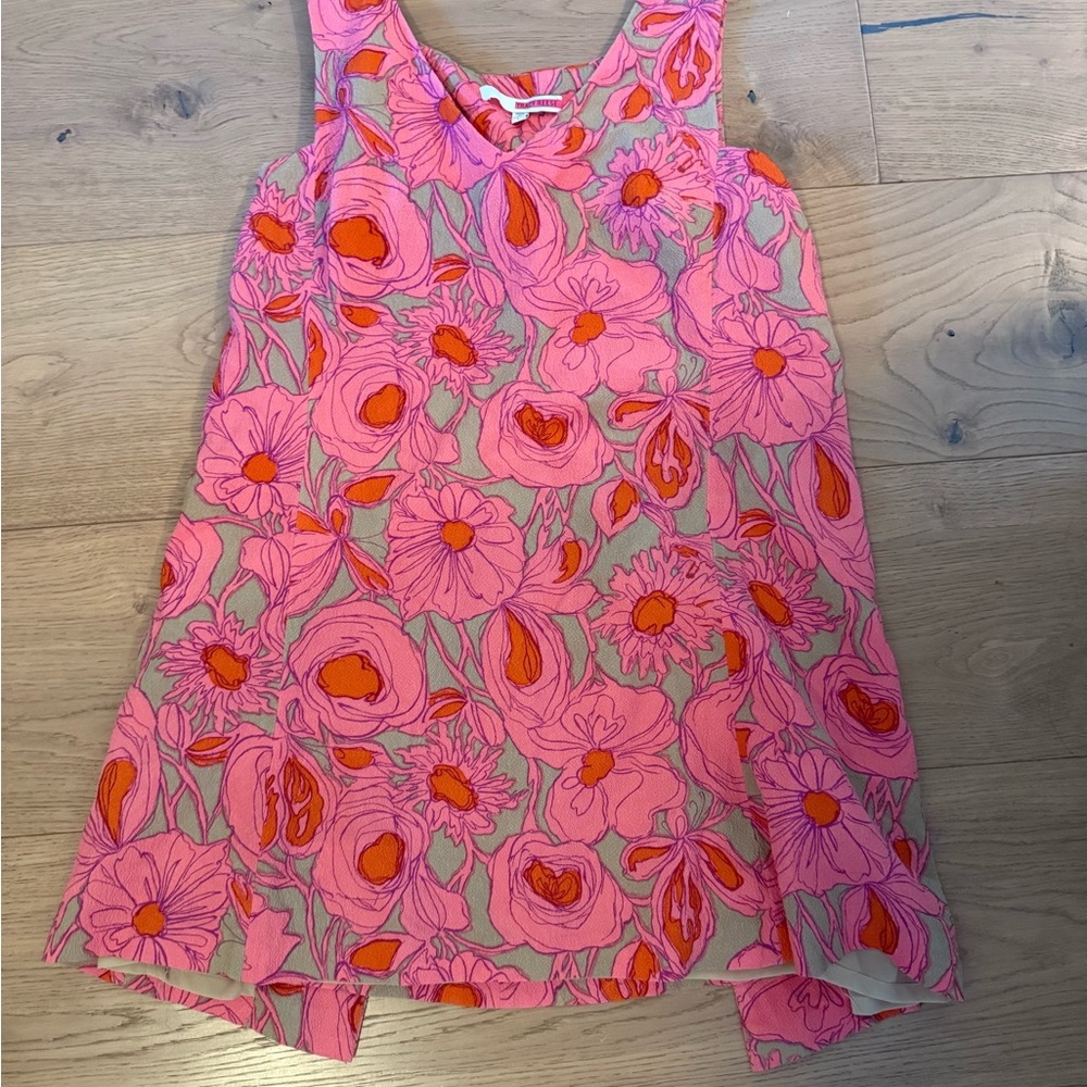 Tracy Reese Pink and Orange Floral Shift Dress